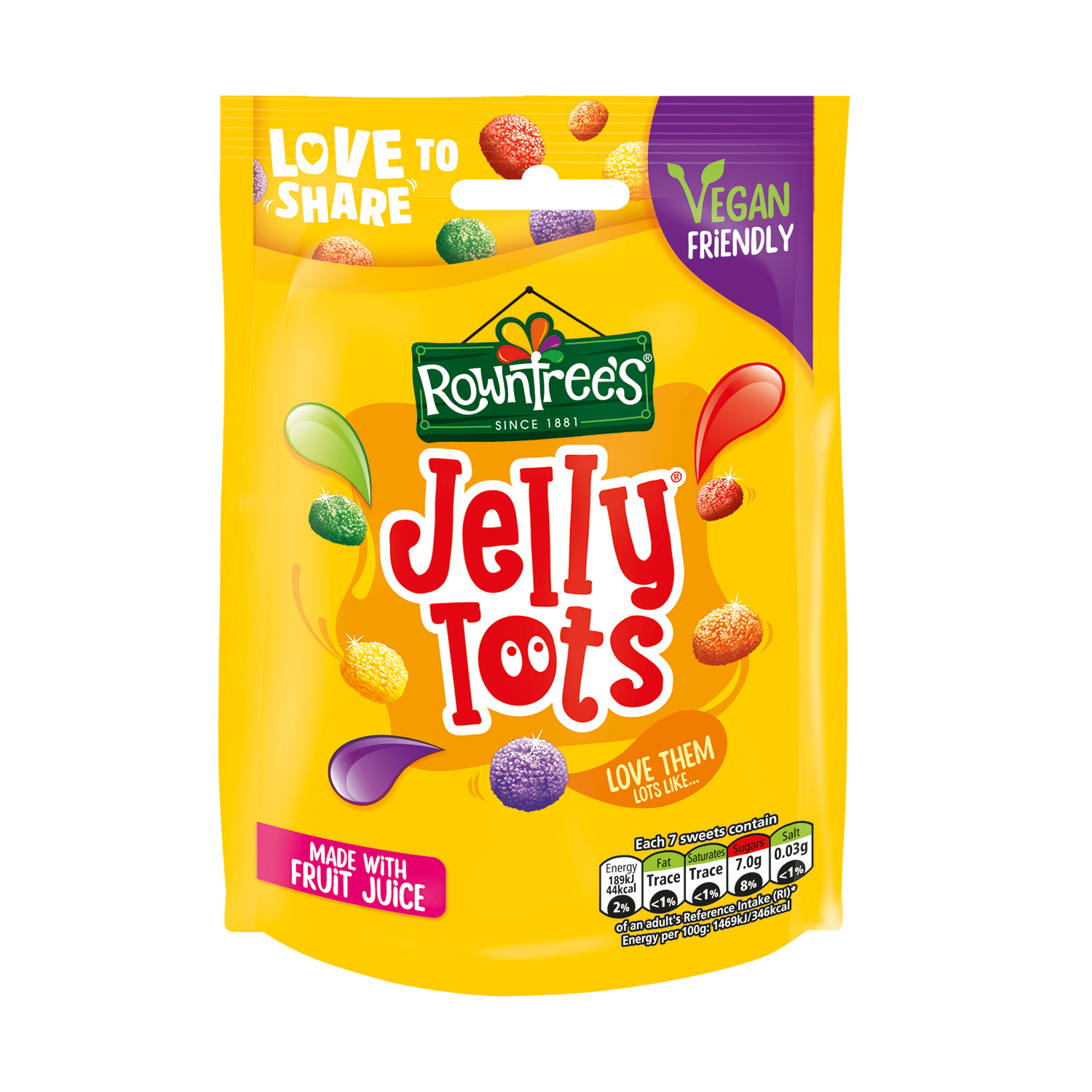 Rowntree's® Jelly Tots® Sweets Sharing Pouch 150g